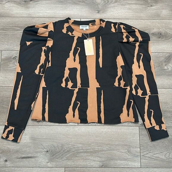 CROSBY By Mollie Burch Bixby Sweater Cotswold Black Brown Size‎ Medium - Picture 2 of 10